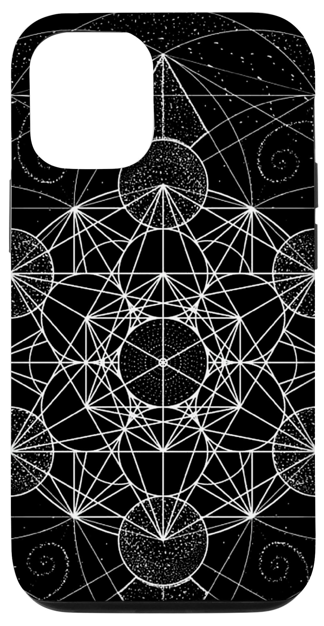 iPhone 15 Sacred Geometry Metatrons Cube Dot work Case