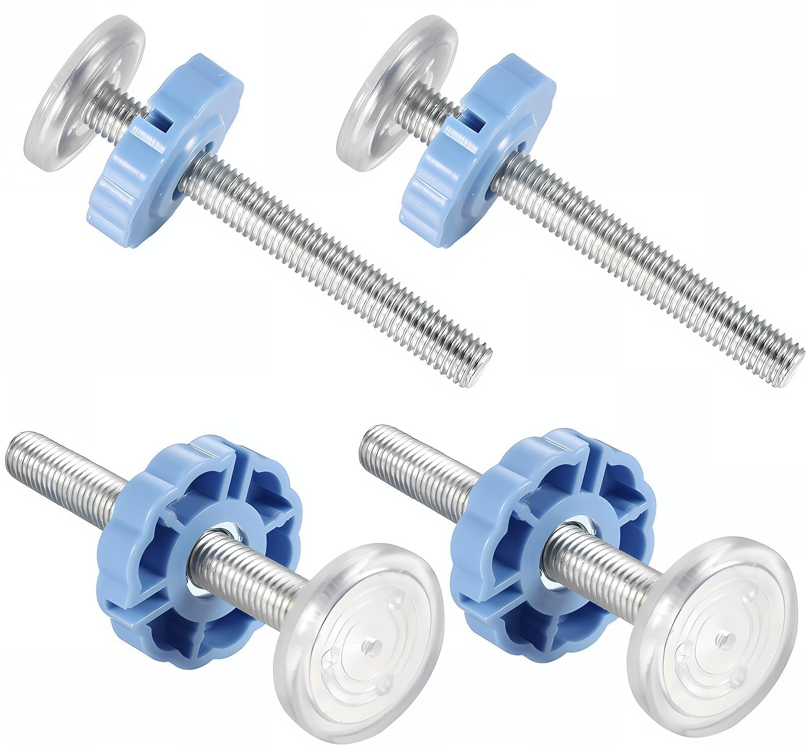 4 Pack Pressure Mounted Baby Gates Threaded Spindle Rods M10 Walk Thru Gates Accessory Screw Bolts Kit for Baby Safety Gates Pet Dog Gate Stair Gates(Blue)