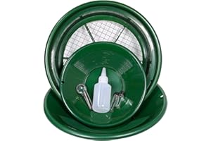 ASR Outdoor Gold Panning Kit Prospecting Tools Classifier Pans Snifter Vials 7pc