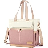 JOYHILL Lunch Bag for Women, Lunch Tote Leakproof Insulated Lunch Box with Shoulder Strap, Adult Reusable Lunch Cooler Tote Bags for Work Picnic Camping Beach (A-PINK)