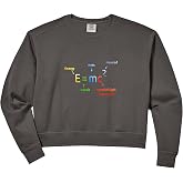 Womens E Equals M C Squared E=MC2 Science Equation Comfort Colors Crop Sweatshirt