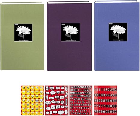 Amazon Co Jp Pioneer 3色セット 布製フレームカバー フォトアルバム 300ポケット 4x6の写真 ステッカー 4ページ 絵文字 引用 文字 数字 ホーム キッチン