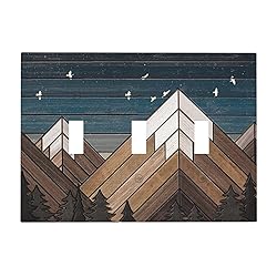 Rustic Geometric Mountain Wilderness Wood 3 Gang
