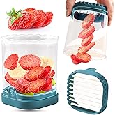 Creative Strawberry & Fruit Slicer - Detachable Cutter with Push Plate (Dark Teal)