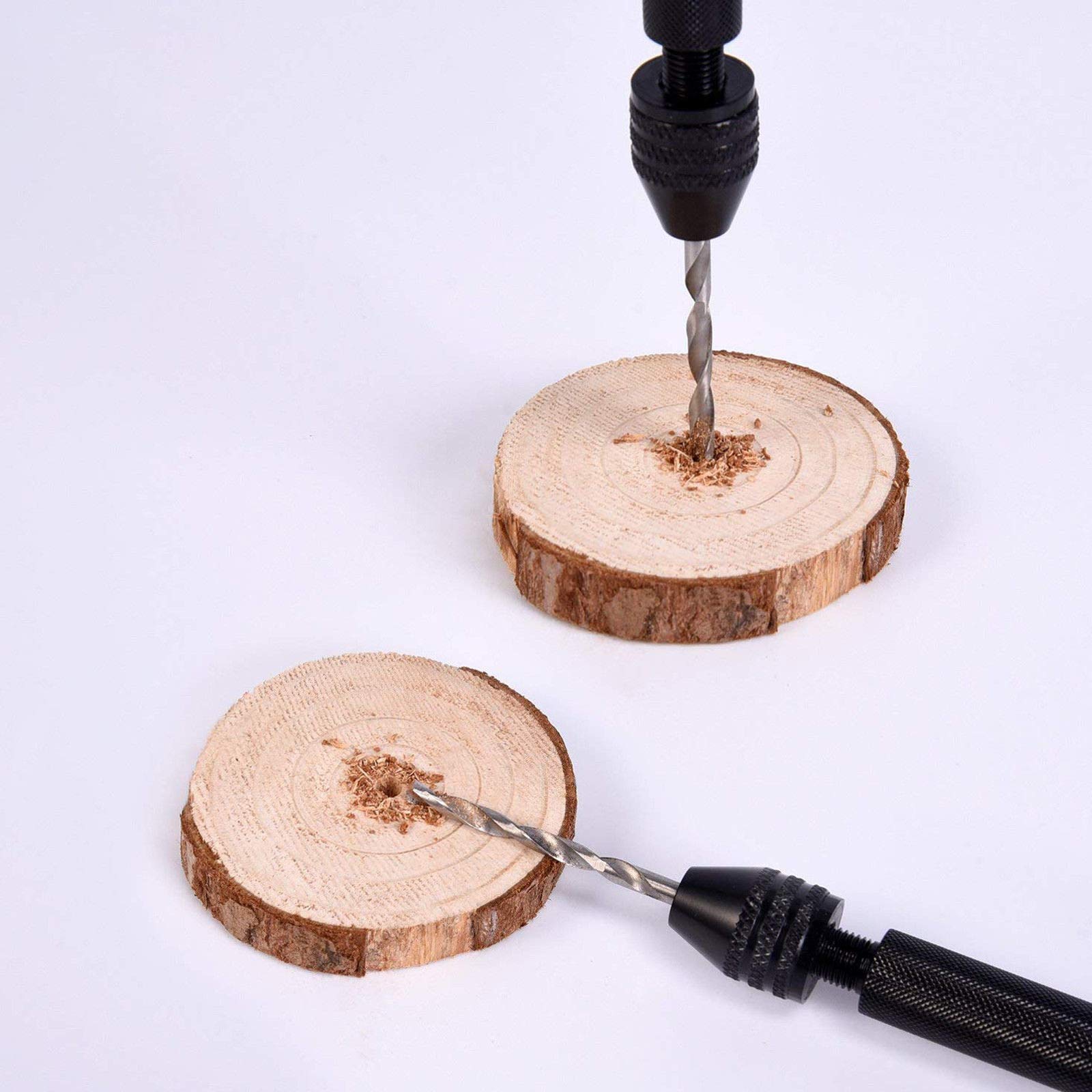 Pin Vise Hand Drill Bits(10PCS), Micro Mini Twist Drill Bits Set with Precision Hand Pin Vise Rotary Tools for Wood, Jewelry, Plastic etc (0.5-2.0mm)