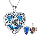 SOULMEET Sunflower Heart Shaped Opal Locket
