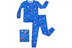 babee Reshinee Bamboo Viscose Toddler Pajamas Boys Girls Baby Car Pjs Sets 12M-8Y Kids 2pcs Long-Sleeve Sleepwear Snug fit