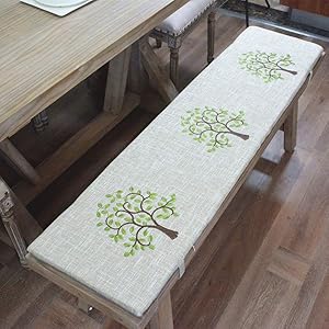 WJXBoos Outdoor Indoor Bench Cushions,Non-Slip Bottom with Ties Japanese Long Dining Chair Cushion Bay Window Cushion Patio Grey B 301203cm(12471inch)