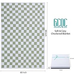 GCQC Checkered Throw Blanket, Knitted Checkerboard