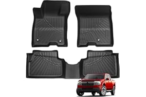 OCTOMO floor mats compatible with Ford Maverick Hybrid Models 2022 2023 2024 Accessories, 1st & 2nd Row All Weather Protect Floor Mat Liner Set (Only Compatible with Hybrid Models)