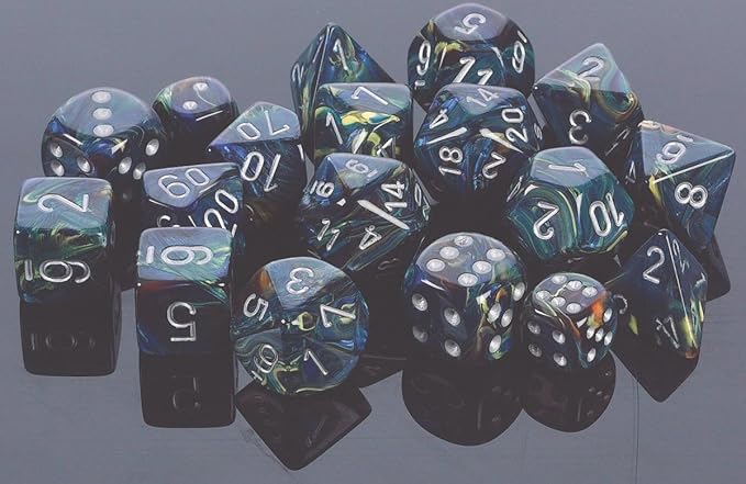 D6 12mm Green w/Silver (36)