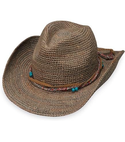 San Diego Hat Company Cream Straw Cowboy Hat with Turquoise Accents San Diego Hat Company Straw Cowboy Hat Turquoise Conchos Hat  main image 4