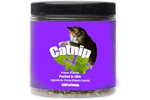 DesertUSA Catnip Blend - North American Crafted, 100% Natural, and Non-Addictive Catnip Treats for Enhanced Playfulness. Ideal for Complementing Catnip Toys, Catnip Spray, and Cat Accessories (1 Cup)