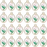SUNNYCLUE 1 Box 30Pcs Enamel Flower Charms Floral Charms Bulk Oval Alloy Colorful Spring Cute Flowers Charm for Jewelry Making Charms DIY Crafting Necklaces Bracelets Earrings Supplies Gifts Women