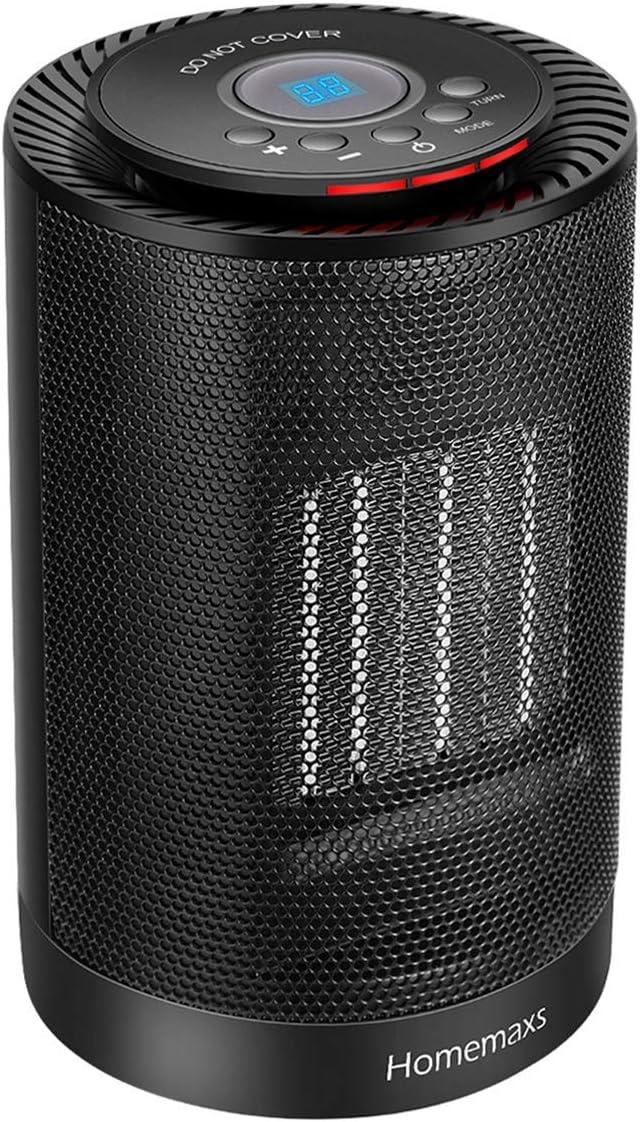 Space Heater, Homemaxs Fan Heater Ceramic Portable Oscillating Electric Space Heater with Adjustment Thermostat for Office and Home