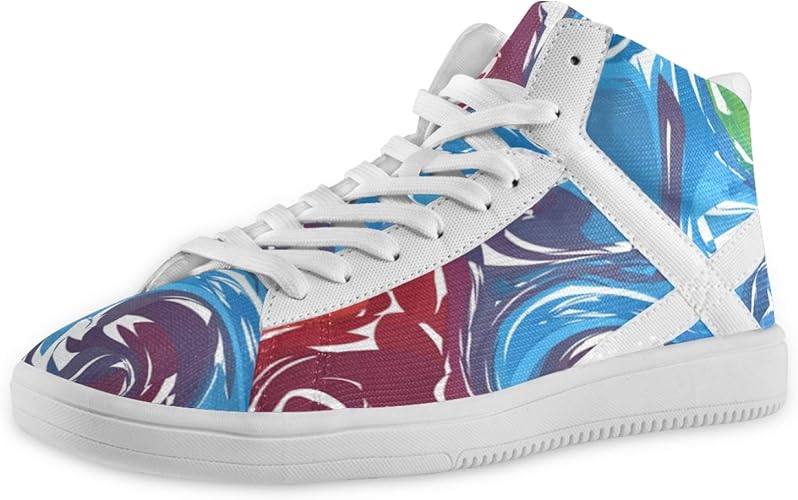 Amazon Natax ハイカットスニーカー メンズ ハイカットシューズ 運動靴 通気性 夏用 薄型 カジュアルシューズ 男の子 おしゃれ 人気 スポーツ 軽量 学生 靴 くつ 流体 カラフル スニーカー Natax ランニング