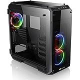 Amazon Com Thermaltake View 31 Dual Tempered Glass Spcc Atx Mid Tower Tt Lcs Certified Gaming Computer Case With 2 Blue Led Riing Fan Pre Installed Ca 1h8 00m1wn 00 Computers Accessories