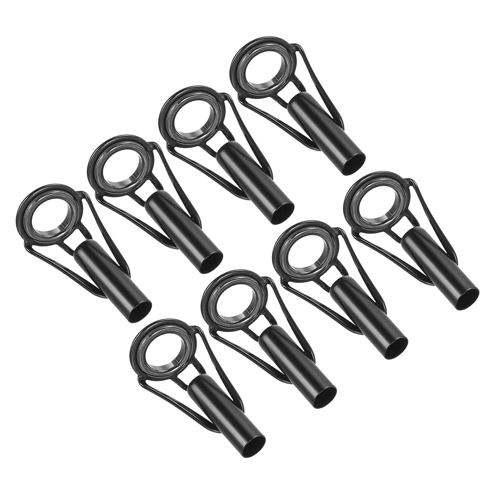 PATIKIL 4.6mm Fishing Rod Tip Repair Kit, 8pcs Stainless Steel Pole Ring Guide Replacement for Saltwater Freshwater Fishing, Black