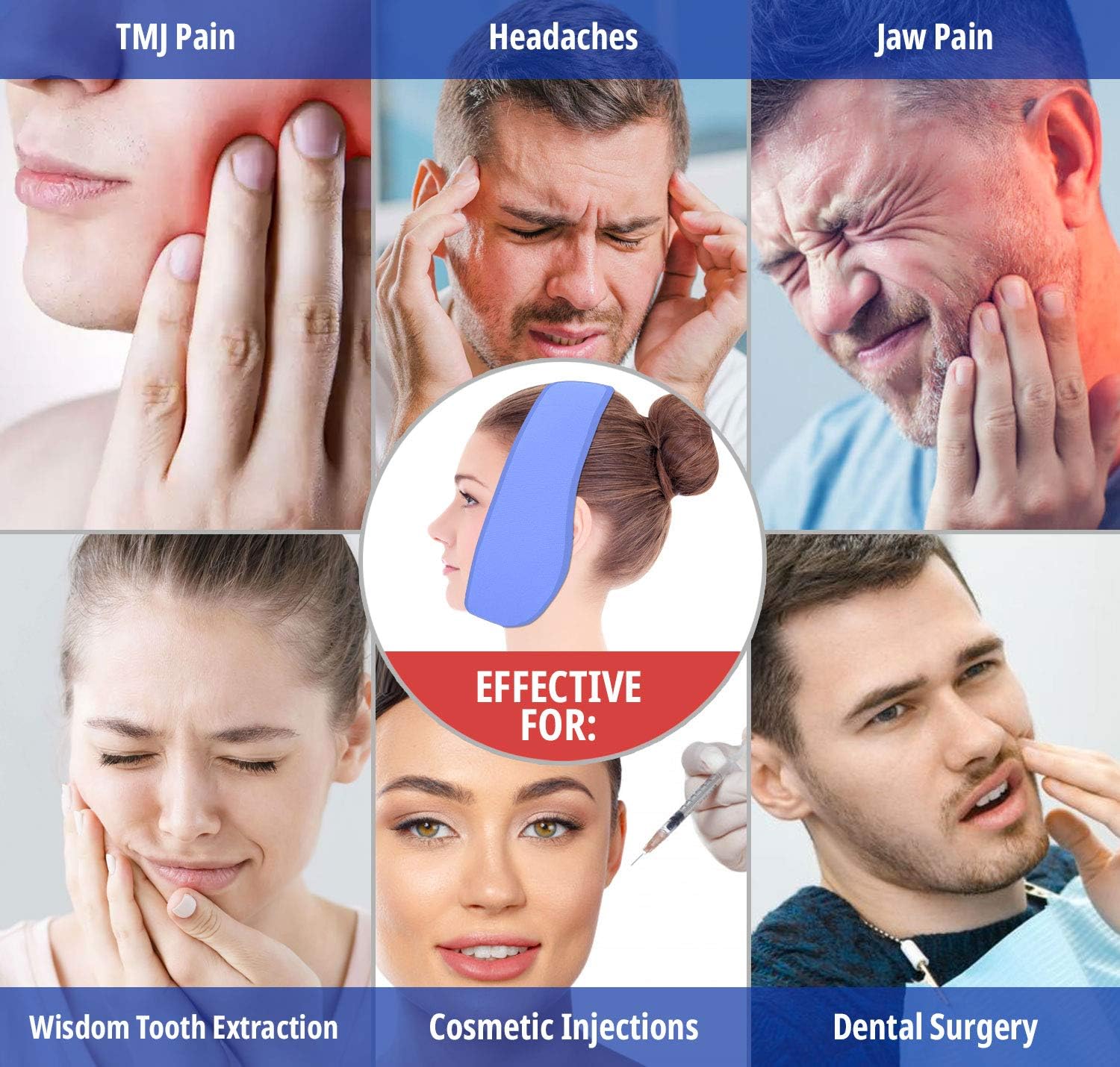 Hawwwy Head Wrap Pain Reliever (1 Wrap, 4 Reusable Hot Cold Gel Packs) Used for Wisdom Teeth Tooth TMJ Splint Face Chin Head Oral Surgery Headache Migrane Jaw Dental Relief Heating Pad Ice Pack Cactus: Health & Personal Care