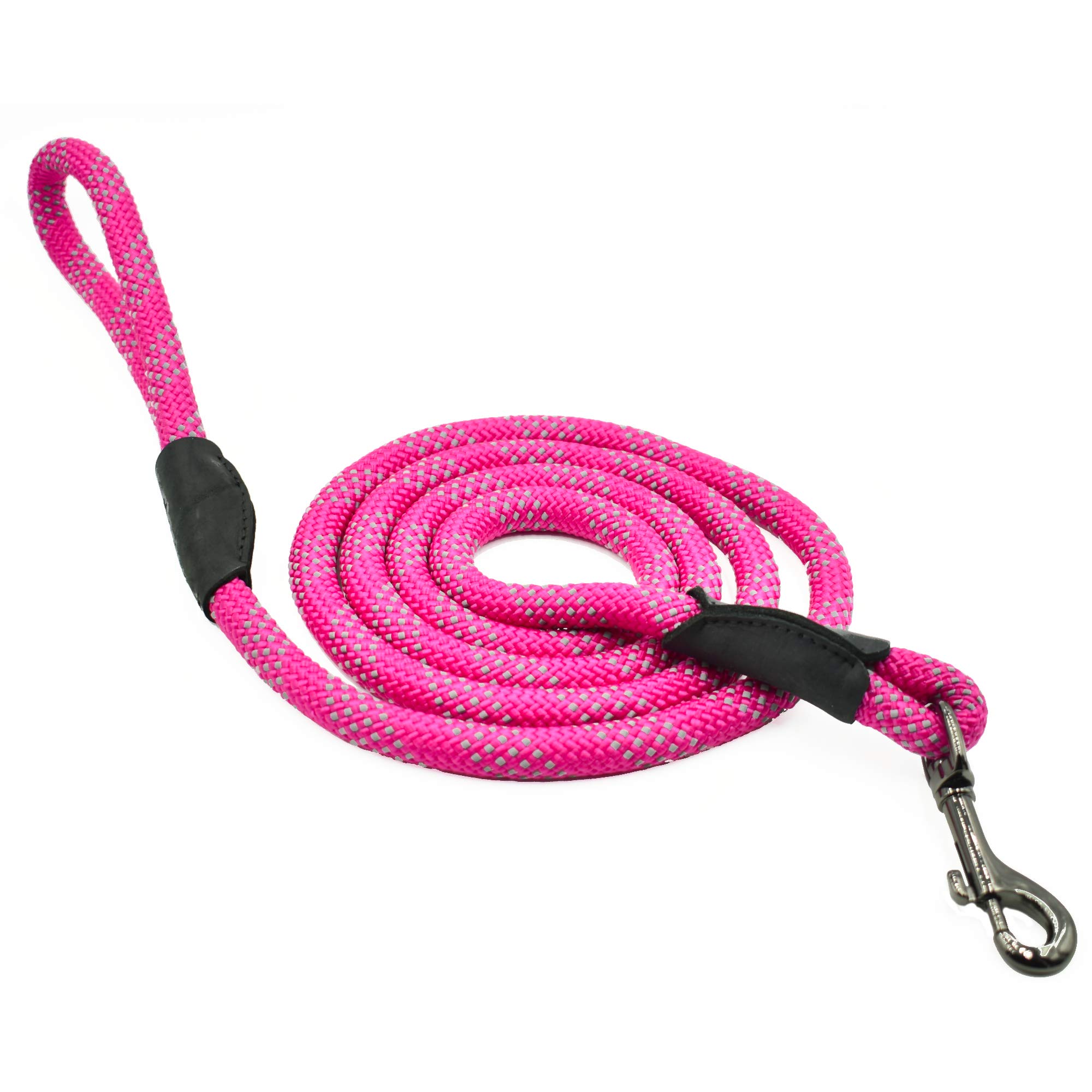 Max and Neo Rope Leash Reflective 6 Foot - We Donate a Leash to a Dog Rescue for Every Leash Sold (6 FT x 1/2", Pink)