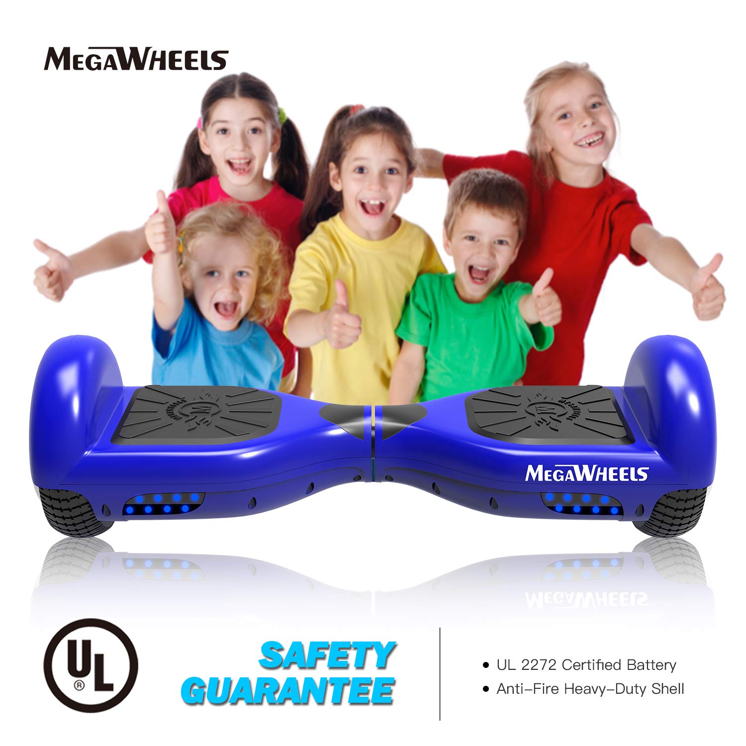 MegaWheels Hoverboard - UL Certified Self Balancing Hover Board with Bluetooth Speaker & LED Light