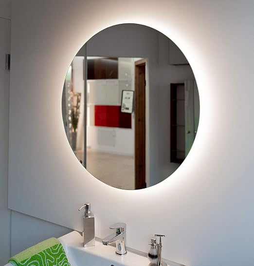 Badspiegel Rund Mit Led Beleuchtung Touch Schalter Optional Runder Wandspiegel Mit Indirekte Beleuchtung Forte Moon 100 O Cm Led Neutral Amazon De Kuche Haushalt