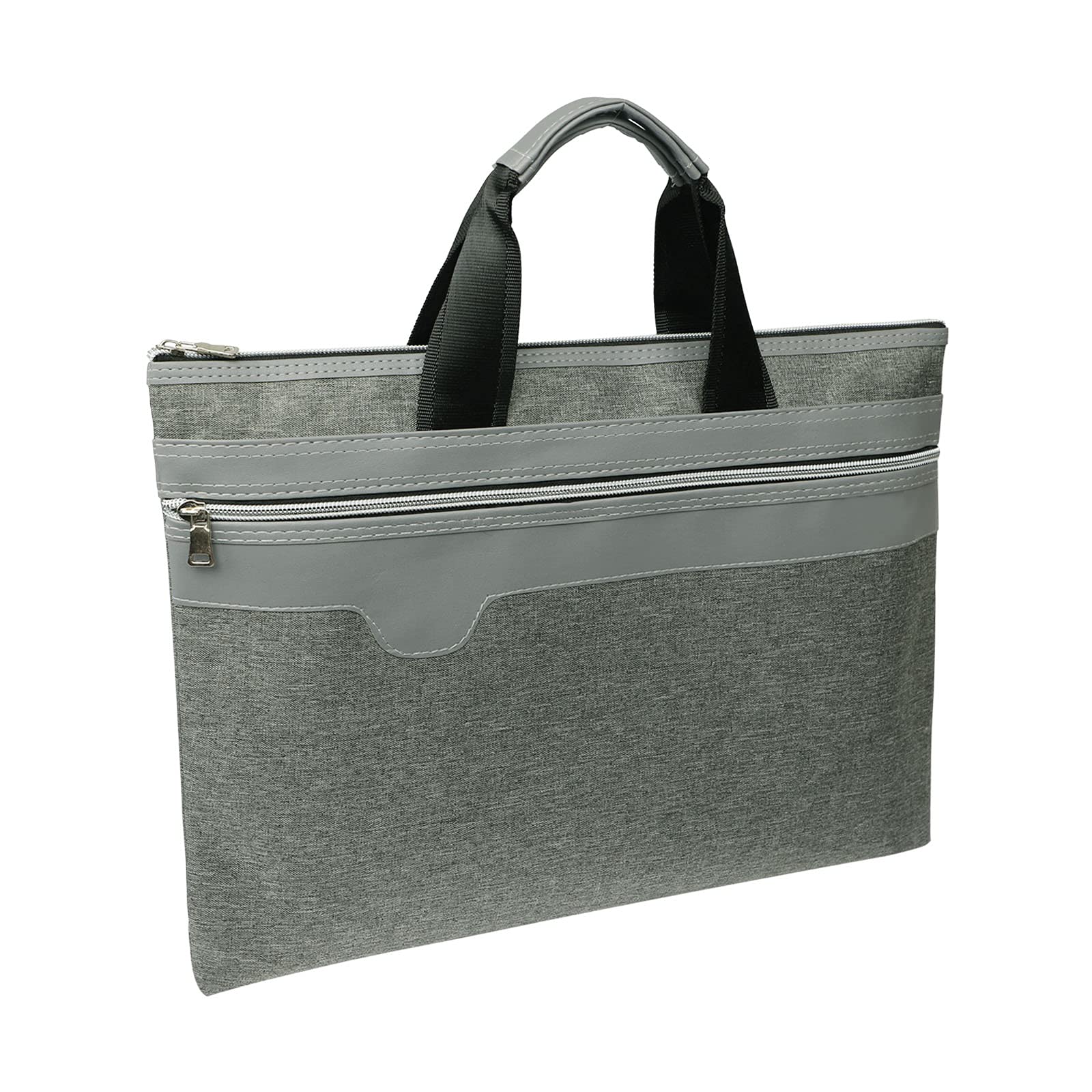 XINCHIA A4 Document Folder Pouch Zipper Document Bag Portable Conference Folder A4 Large Business Portfolio Folder Business Briefcase Bag File Bag Office Handbag Paper Storage Organiser for Women Men