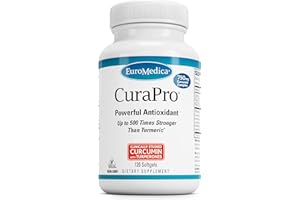Euromedica CuraPro - Antioxidant Supplement for Brain & Heart Health Support - Dietary Supplement with High-Potency Curcumin Complex - Kidney, Liver & Immune Health Support - 120 Softgels