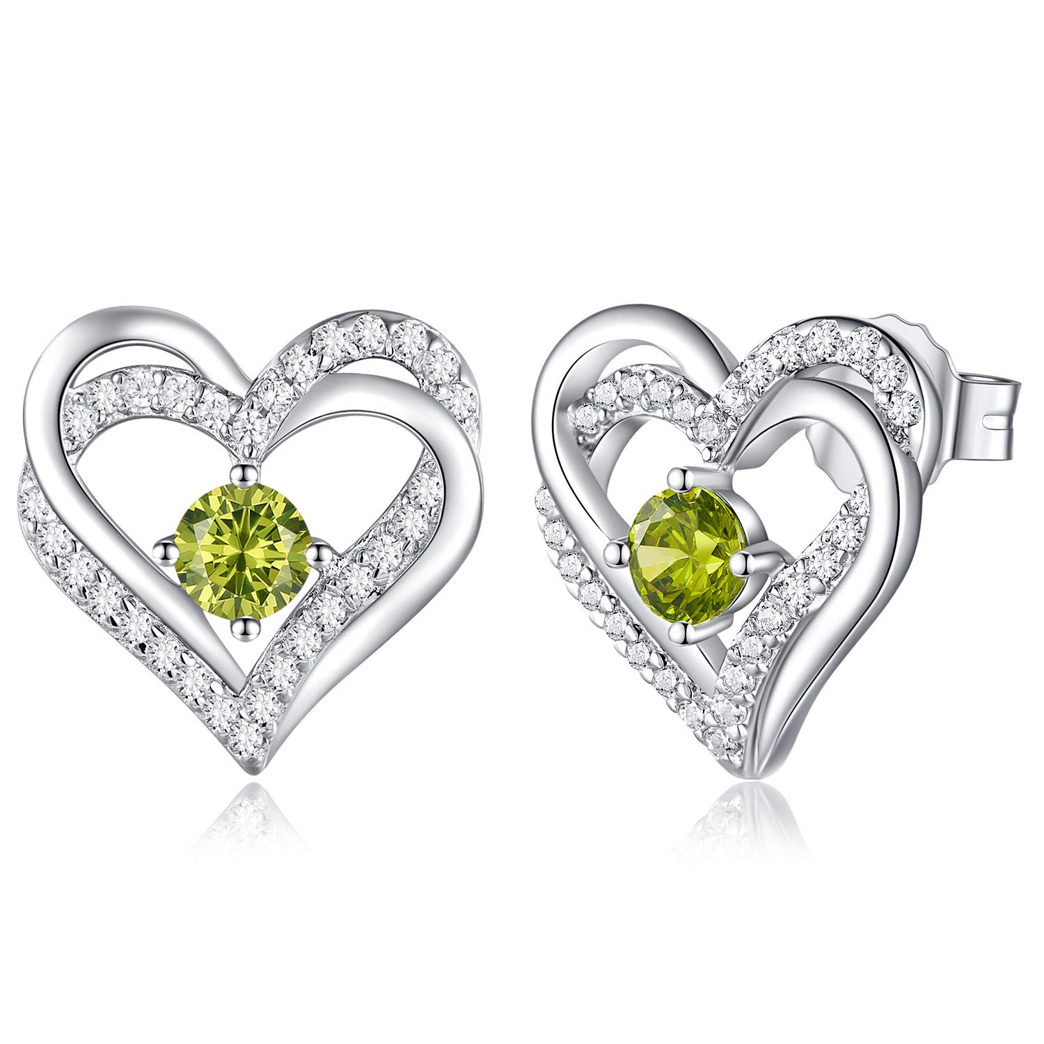 CDE Women Earrings 925 Sterling Silver Heart Stud Jewellery for Women Christmas Anniversary Birthday Jewelry Gifts for Her