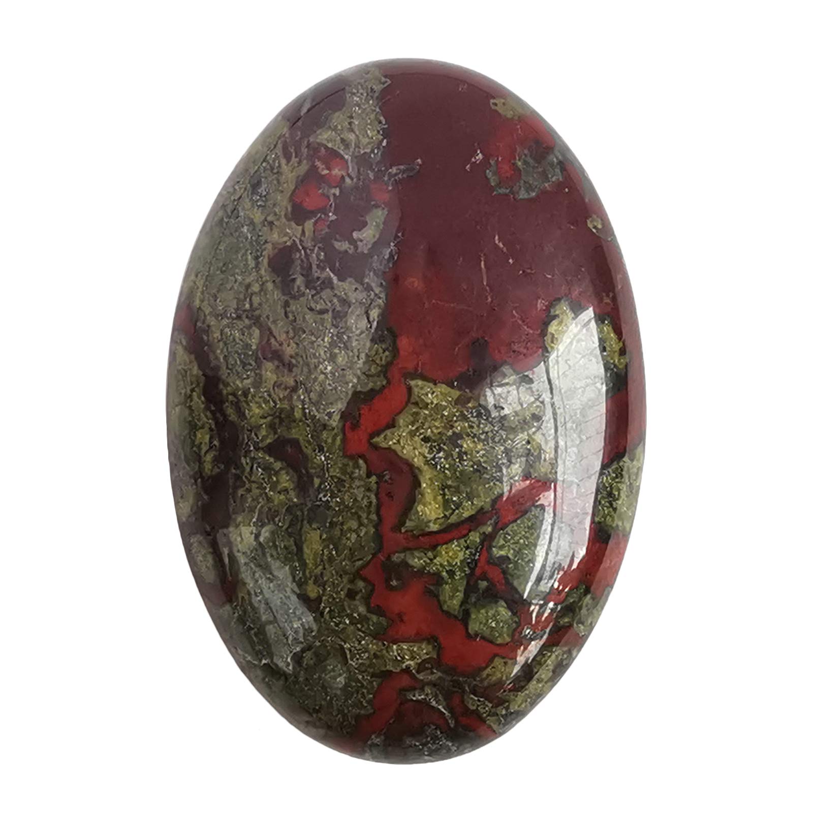 Manekieko Natural Dragon Blood Jasper Oval Palm Pocket Healing Crystal Spa Energy Stone,Crystals and Healing Stones