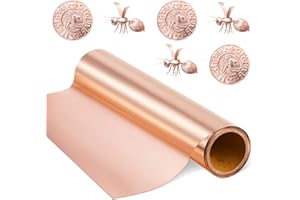 Yaocom Aluminum Metal Crafts DIY Foil Roll 12 Inch x 5 ft 0.05 mm Thick for Art Project Aluminum Flashing Roll Wide Sheet Multipurpose Metal Sheets(Bronzer)