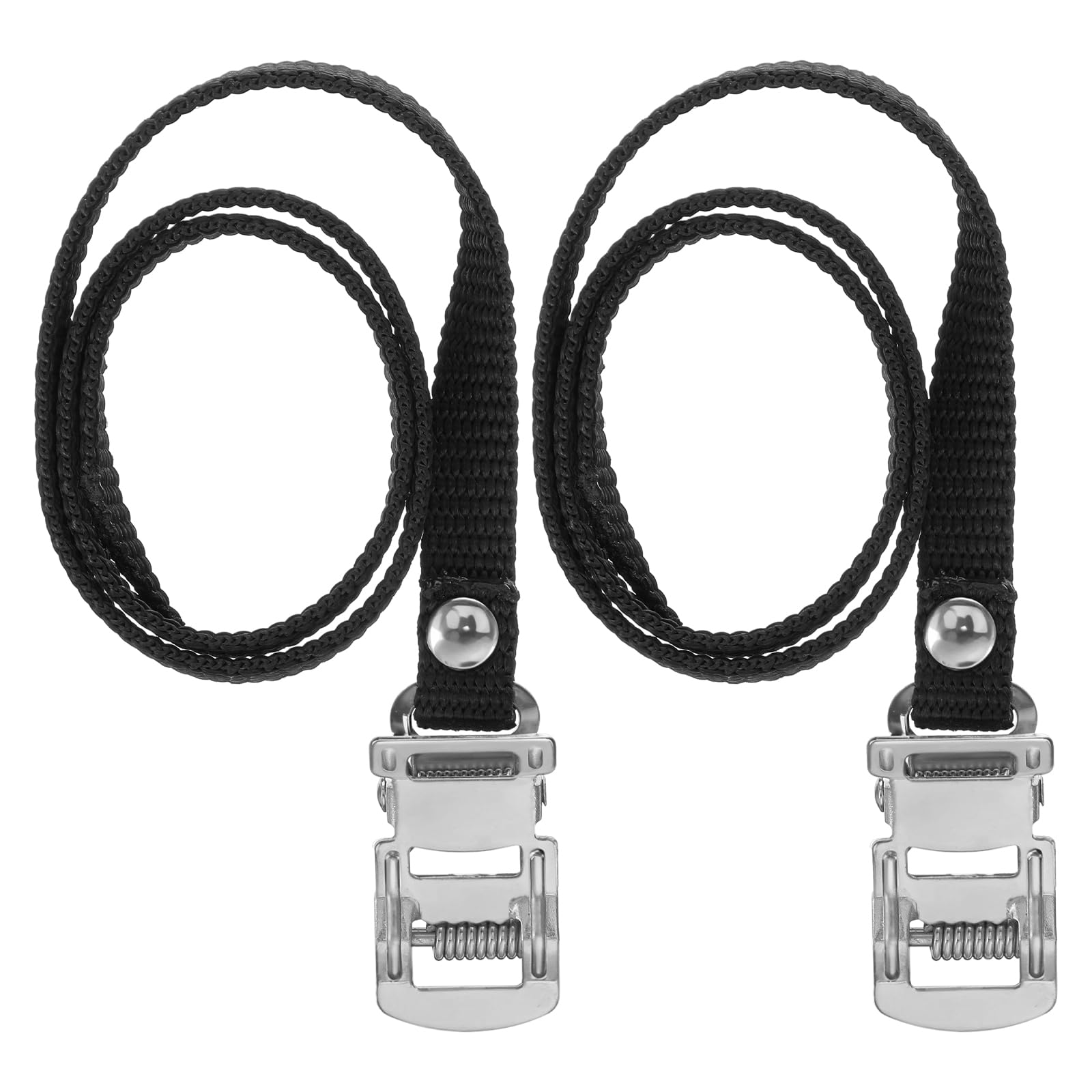 Photo 1 of 2 Pcs Bike Pedal Straps Pedal Toe Clips Universal Replacement Foot Pedal Straps for Bicycles with Clamp Lock Tape for Fixed Gear Bike Exercise and Kids Outdoor Cycling and Indoor Stationary