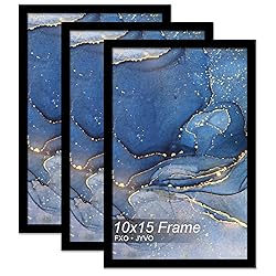 Fxojyvo 10x15 Picture Frame Set of 3, Black Frame