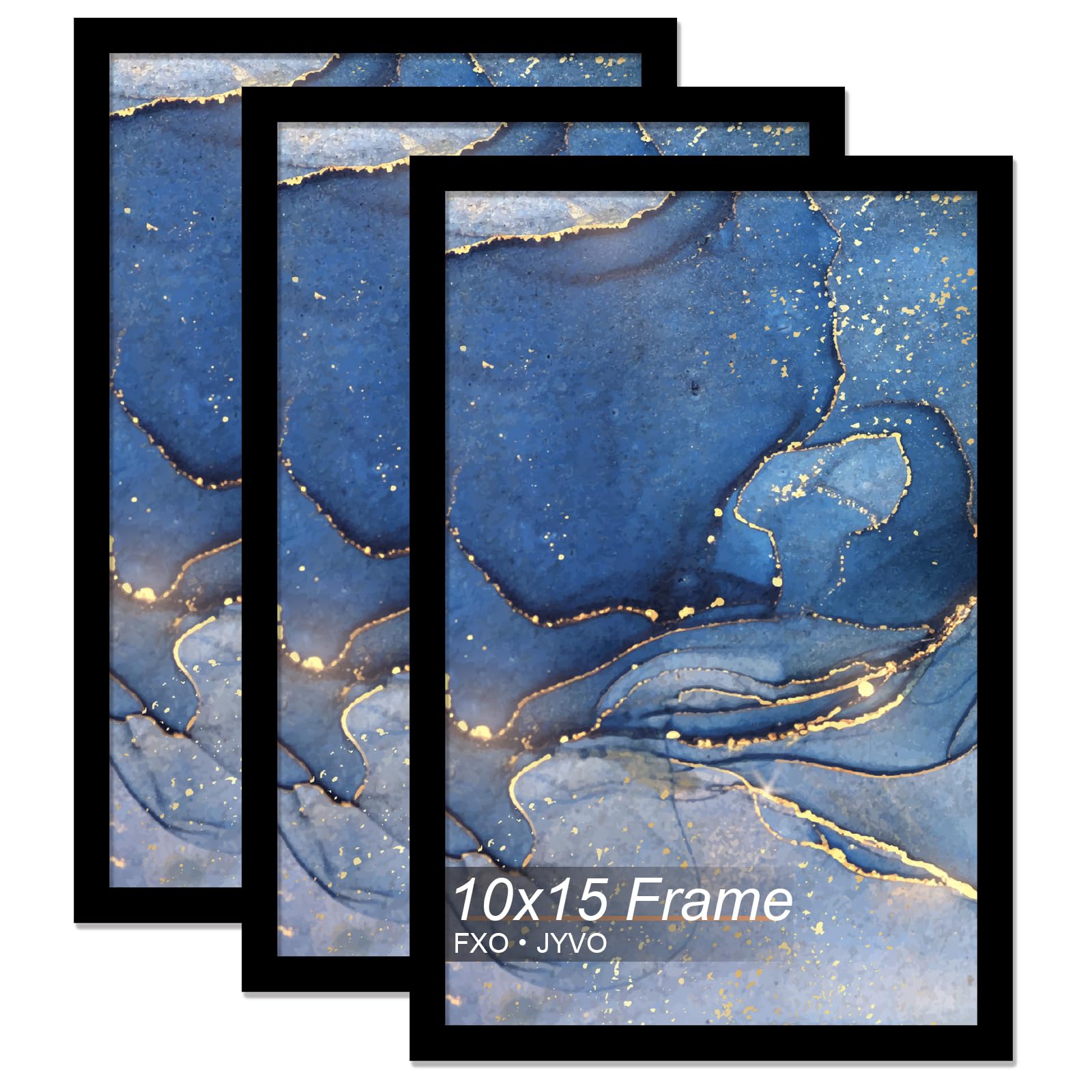 Fxojyvo 10x15 Picture Frame Set of 3, Black Frame