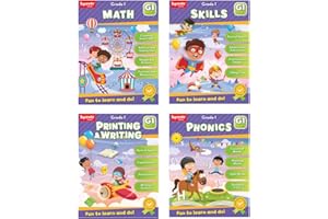 PAPP Head Start Workbooks for Kids Ages 6-7, Fun 1st Grade Workbooks for Learning Reading and Math Basics, Before School Workbooks with Math, Printing, Writing, Phonics, and Skills