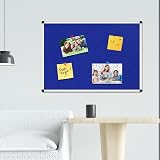 VIZ-PRO Notice Board Blue Felt 120x90 cm Aluminium Frame view 7