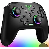 Switch Controller, Wireless Switch Controller Compatible with Switch Controller/Swicth 2/Switch Lite/OLED, Wireless Switch Controllers Work with iOS/Android/PC with RGB Light, Programmable, TURBO & Wakeup