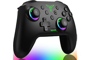 ELISWEEN Switch Controller, Wireless Switch Controller Compatible with Switch Controller/Switch Lite/OLED, Wireless Switch Controllers Work with iOS/Android/PC with RGB Light, Programmable, TURBO & Wakeup