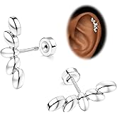 JeryWe Cartilage Earrings for Women Hypoallergenic Flat Back Earrings Surgical Steel for Sensitive Ears Flatback Stud Earring Helix Conch Tragus Daith Piercing Jewelry 16G