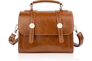 GOSECT Shoulder Bag for Women, Crossbody Purses for Women, Top-Handle Soft PU Leather Tote Handbags, Retro Small Purse