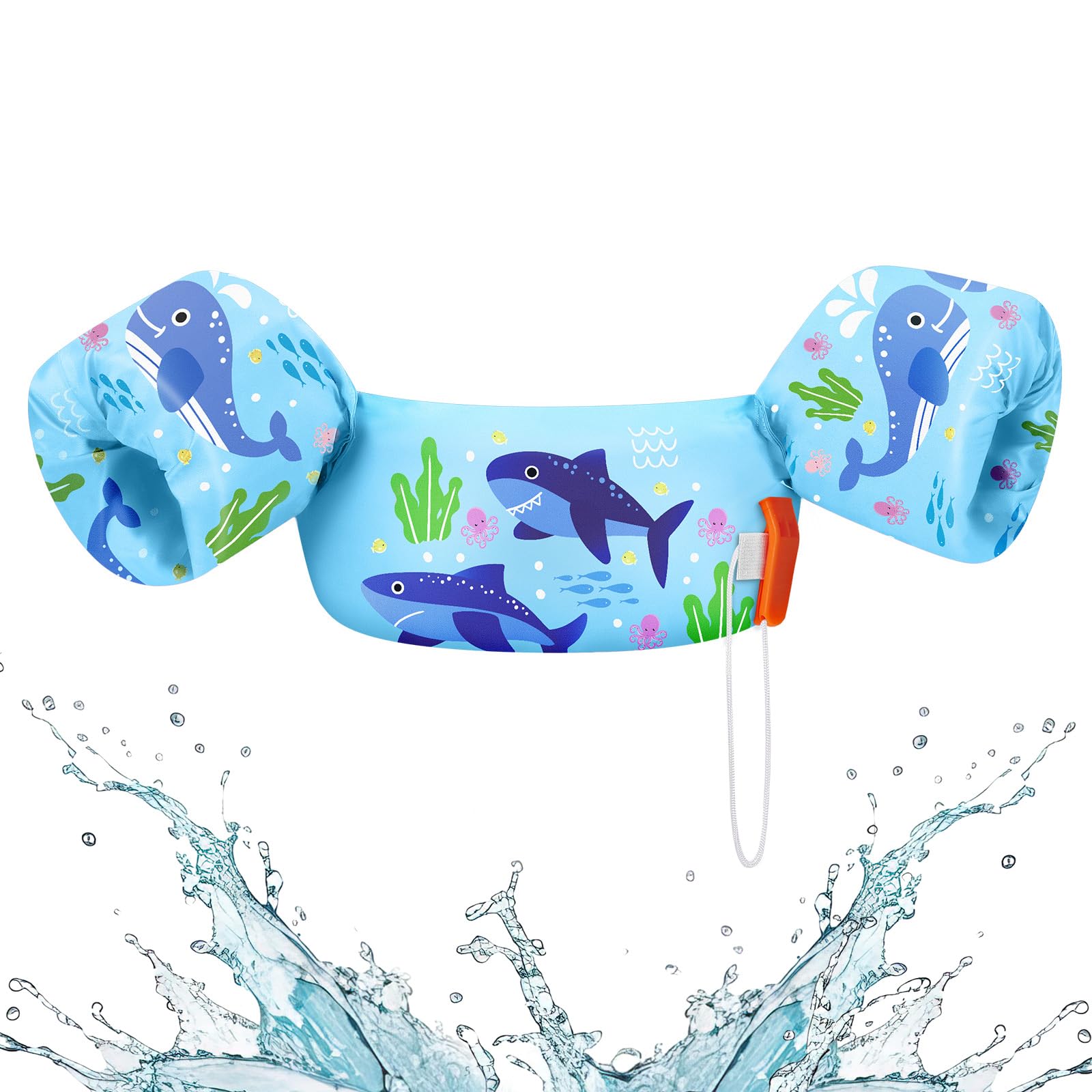 HeySplash Swim Vest for Kids, Puddle Float Jumper with Safety Buckle