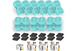 WONDER CREATURE Cat Water Fountain Filters for 2.2L Stainless Steel Cat Fountain & 7L Dog Water Fountain, Filter Replacement with 12 Carbon Filters and 12 Sponges (12+12 Pack)