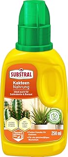 Substral Kakteen Nahrung, Flüssige Spezialnahrung für Kakteen, Sukkulente und für Bonsai mit natürlichen Biostimulanzien, 250 ml Flasche