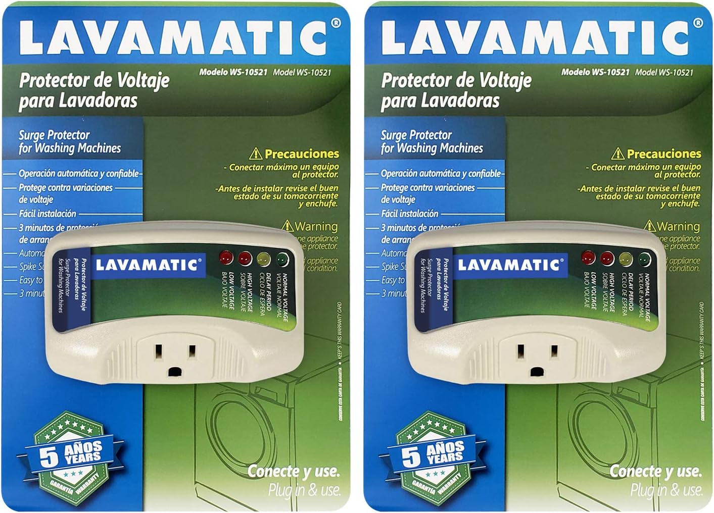 Lavamatic WS10521 Electronic Surge Protector for Washing Machine Front Top Load