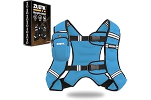 ZUETK Weighted Vest, 6lb/8lb/12lb/16lb/20lb/25lb/30lb Weight Vest with Reflective Stripe, Weighted Vest for Men Women Workout Equipment for Strength Training, Running, Jogging, Fitness, Weight Loss