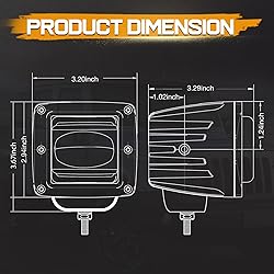 Niking Auto 2Pcs 3 Inch SAE LED Fog Light Pods Off