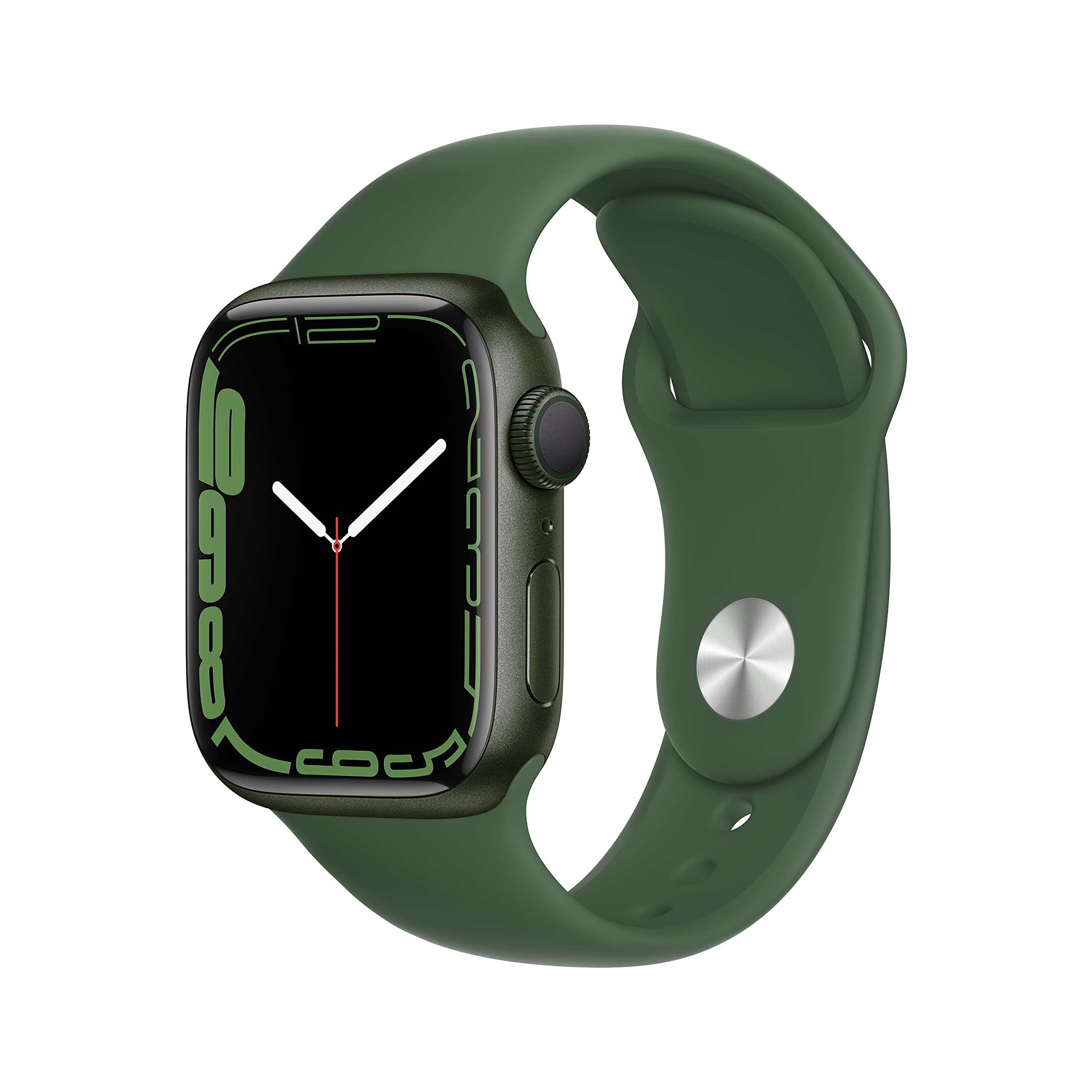 Photo 1 of Apple Watch Series 7 (GPS, 41MM) - Green Aluminum Case with Clover Sport Band (Renewed)