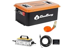 Cloudenergy 48V(51.2V) LiFePO4 Lithium Golf Cart Battery Built-in 200A BMS,with Mobile APP,Touch Monitor and Retention Strap,6000+ Cycles,Perfect for Golf Carts(GFS48V-60AH with Charger)