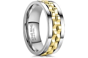 King Ring 8mm Gear Spinner Rings – Ultra Polished Fidget Rings for Men & Women – Designed in USA