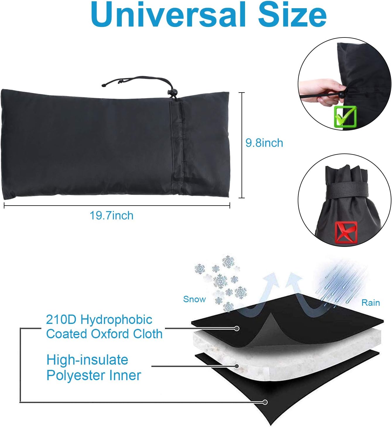 HOMMAND Large Outdoor Faucet Cover for Winter, 1 Pack Thickened Anti-Frozen Waterproof Outdoor Faucet Protector, 19.7" H x 9.8" W (Universal): Home Improvement